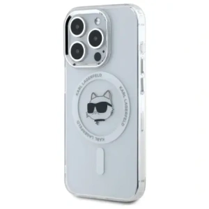 Hurtownia GSM - Karl Lagerfeld KLHMP15XHLSCHH Apple iPhone 15 Pro Max Hartschale IML Metall Choupette Kopf MagSafe weiß - KLD21832 - {ean13} - Hurt