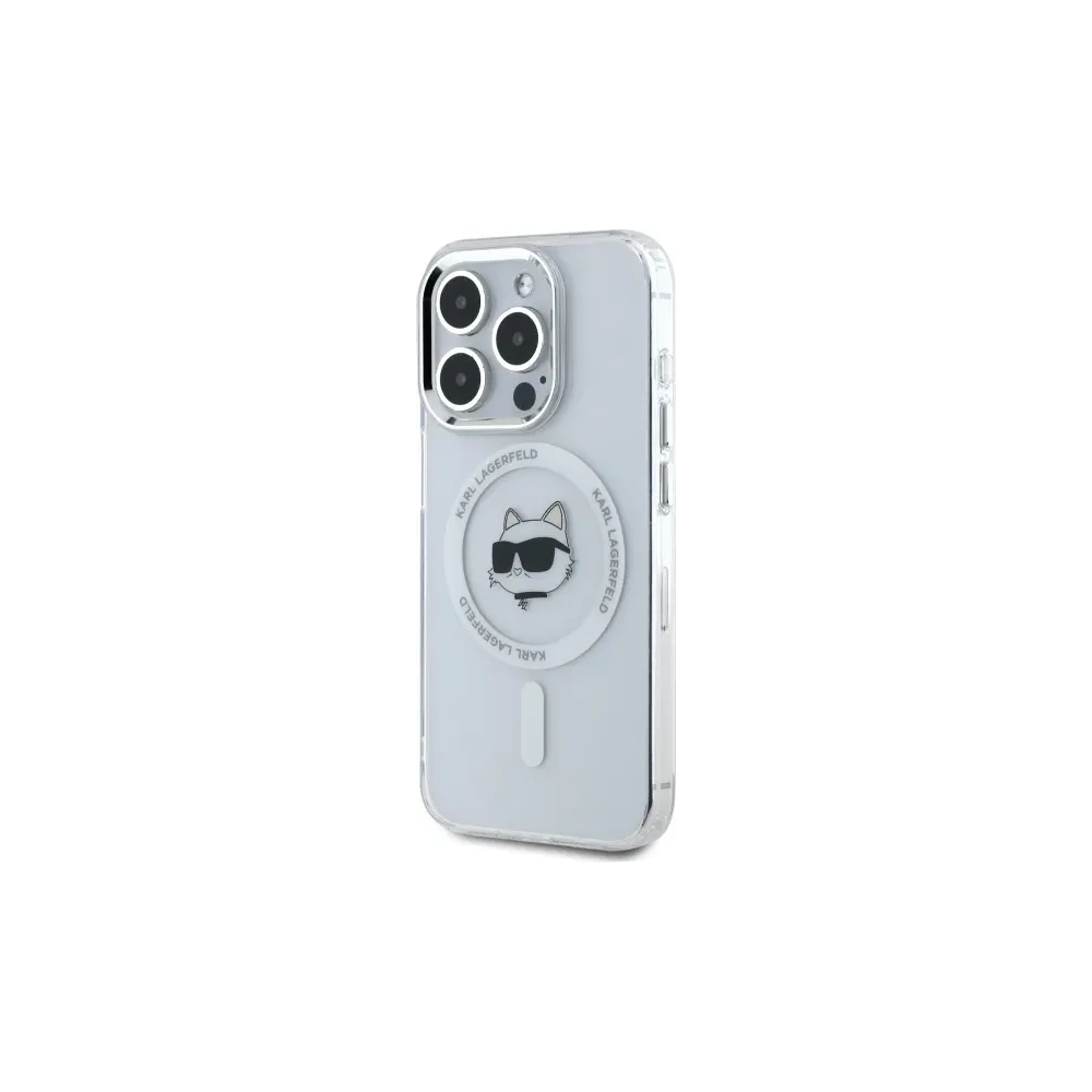 Hurtownia GSM - Karl Lagerfeld KLHMP15XHLSCHH Apple iPhone 15 Pro Max Hartschale IML Metall Choupette Kopf MagSafe weiß - KLD21832 - {ean13} - Hurt