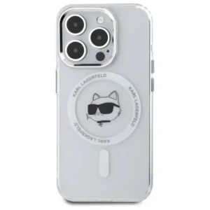 Hurtownia GSM - Karl Lagerfeld KLHMP15XHLSCHH Apple iPhone 15 Pro Max Hartschale IML Metall Choupette Kopf MagSafe weiß - KLD21832 - {ean13} - Hurt