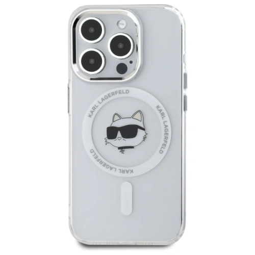 Etui Karl Lagerfeld KLHMP15XHLSCHH Apple iPhone 15 Pro Max hardcase IML Metal Choupette Head MagSafe biały/white