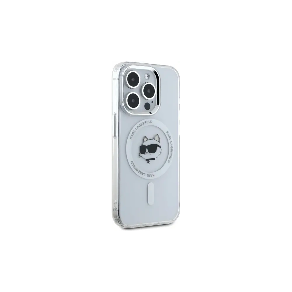 Hurtownia GSM - Karl Lagerfeld KLHMP15XHLSCHH Apple iPhone 15 Pro Max Hartschale IML Metall Choupette Kopf MagSafe weiß - KLD21832 - {ean13} - Hurt