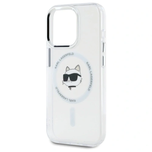 Etui Karl Lagerfeld KLHMP15XHLSCHH Apple iPhone 15 Pro Max hardcase IML Metal Choupette Head MagSafe biały/white