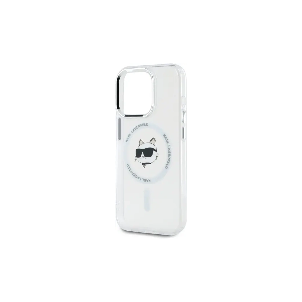 Hurtownia GSM - Karl Lagerfeld KLHMP15XHLSCHH Apple iPhone 15 Pro Max Hartschale IML Metall Choupette Kopf MagSafe weiß - KLD21832 - {ean13} - Hurt