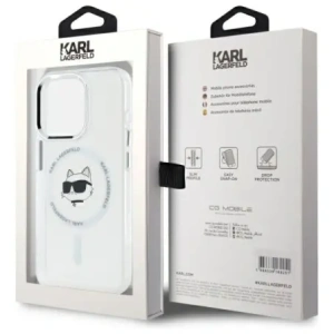 Hurtownia GSM - Karl Lagerfeld KLHMP15XHLSCHH Apple iPhone 15 Pro Max Hartschale IML Metall Choupette Kopf MagSafe weiß - KLD21832 - {ean13} - Hurt