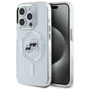 Hurtownia GSM - Karl Lagerfeld KLHMP15XHLSKCH Apple iPhone 15 Pro Max Hardcase IML Metall Karl&Choupette Kopf MagSafe weiß - KLD21833 - {ean13} - Hurt