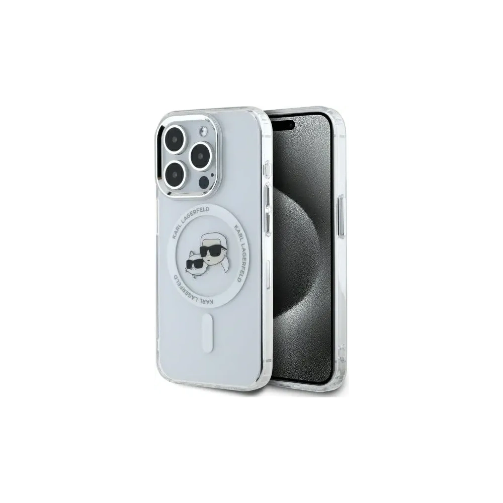 Hurtownia GSM - Karl Lagerfeld KLHMP15XHLSKCH Apple iPhone 15 Pro Max hardcase IML Metal Karl&Choupette Head MagSafe alb - KLD21833 - {ean13} - Hurt