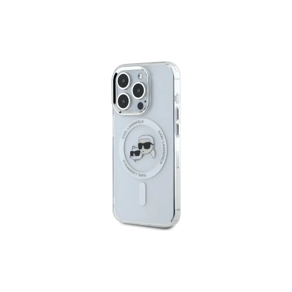 Hurtownia GSM - Karl Lagerfeld KLHMP15XHLSKCH Apple iPhone 15 Pro Max kemény hátlap IML Fém Karl&Choupette Fej MagSafe fehér - KLD21833 - {ean13} - Hurt