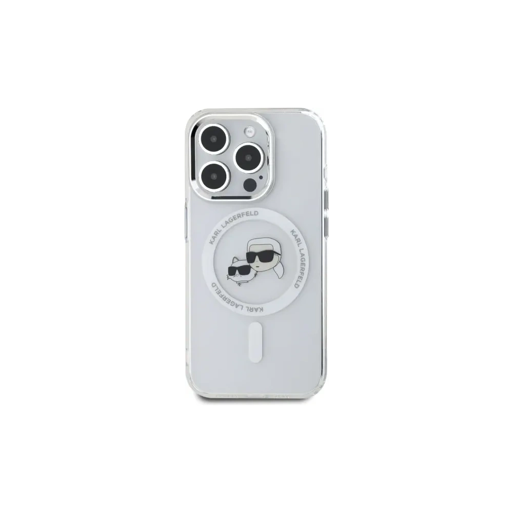 Hurtownia GSM - Karl Lagerfeld KLHMP15XHLSKCH Apple iPhone 15 Pro Max kemény hátlap IML Fém Karl&Choupette Fej MagSafe fehér - KLD21833 - {ean13} - Hurt