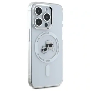 Hurtownia GSM - Karl Lagerfeld KLHMP15XHLSKCH Apple iPhone 15 Pro Max Hardcase IML Metall Karl&Choupette Kopf MagSafe weiß - KLD21833 - {ean13} - Hurt