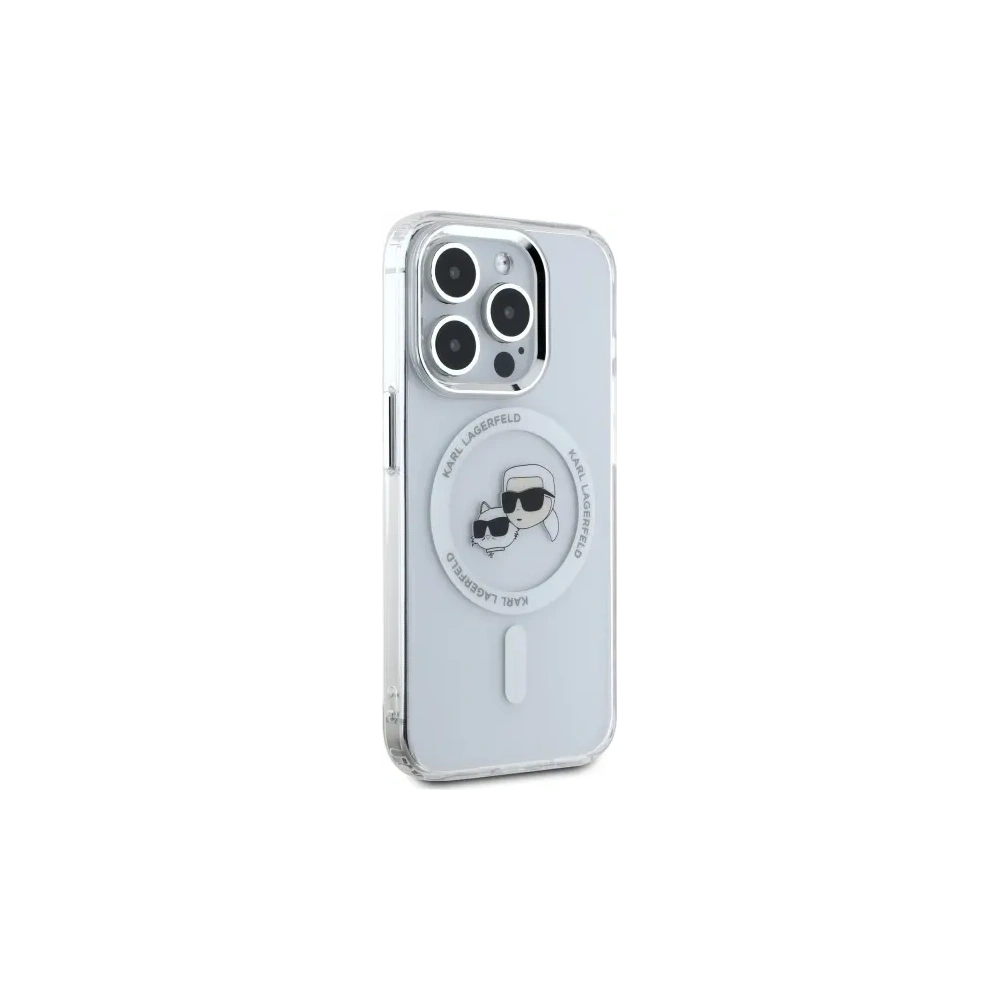 Hurtownia GSM - Karl Lagerfeld KLHMP15XHLSKCH Apple iPhone 15 Pro Max kemény hátlap IML Fém Karl&Choupette Fej MagSafe fehér - KLD21833 - {ean13} - Hurt