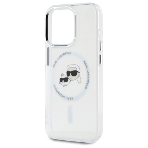 Etui Karl Lagerfeld KLHMP15XHLSKCH Apple iPhone 15 Pro Max hardcase IML Metal Karl&Choupette Head MagSafe biały/white