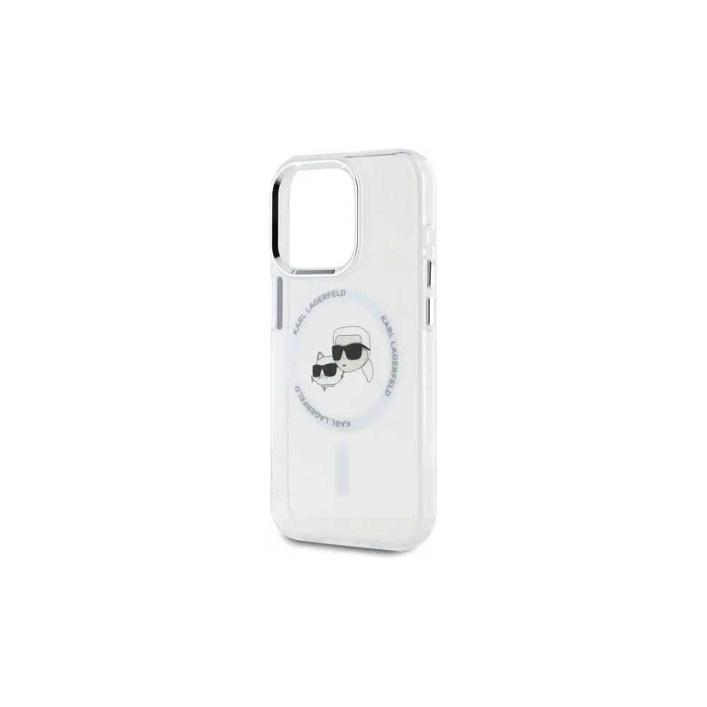 Hurtownia GSM - Karl Lagerfeld KLHMP15XHLSKCH Apple iPhone 15 Pro Max kemény hátlap IML Fém Karl&Choupette Fej MagSafe fehér - KLD21833 - {ean13} - Hurt