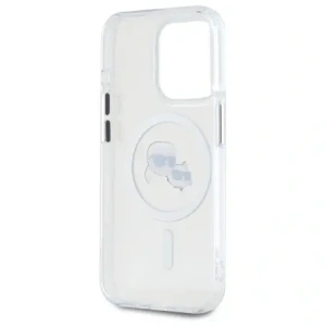 Hurtownia GSM - Karl Lagerfeld KLHMP15XHLSKCH Apple iPhone 15 Pro Max Hardcase IML Metall Karl&Choupette Kopf MagSafe weiß - KLD21833 - {ean13} - Hurt