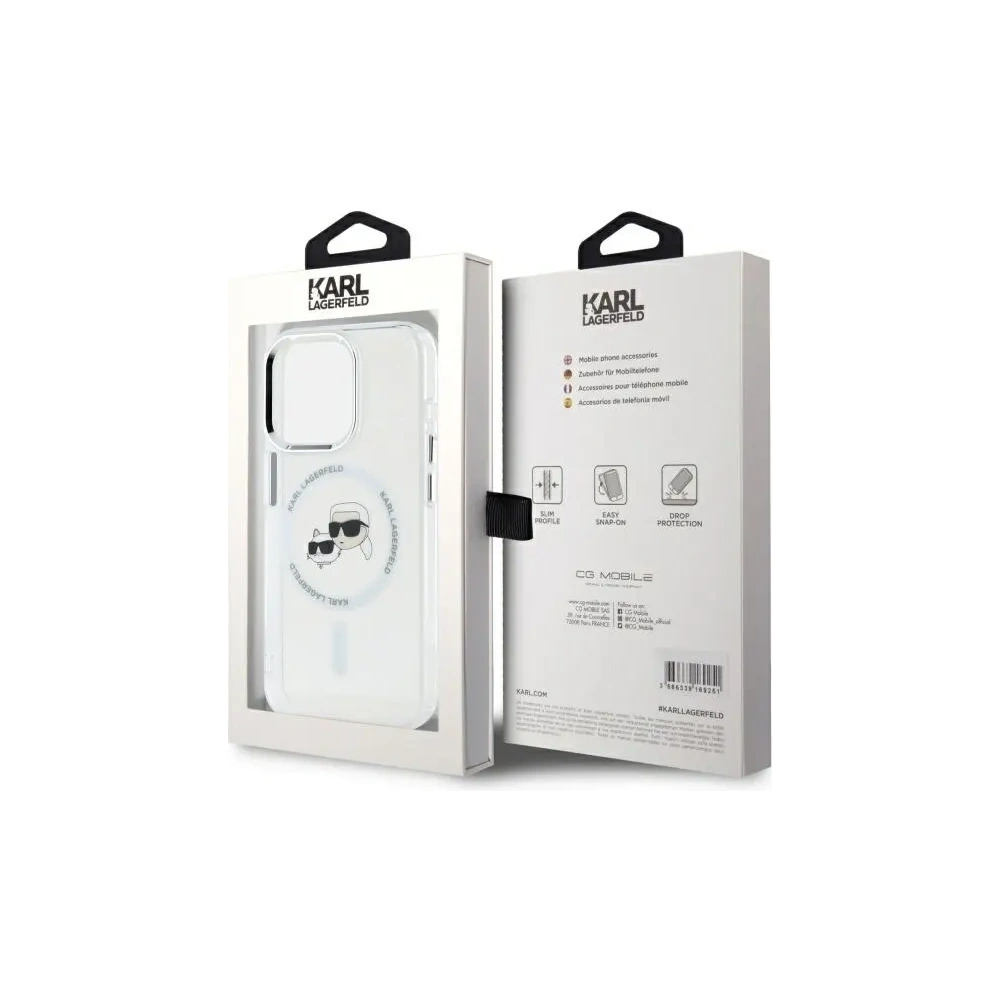 Hurtownia GSM - Karl Lagerfeld KLHMP15XHLSKCH Apple iPhone 15 Pro Max kemény hátlap IML Fém Karl&Choupette Fej MagSafe fehér - KLD21833 - {ean13} - Hurt