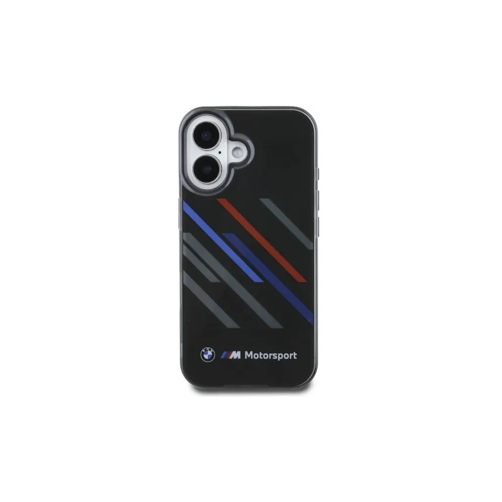 Hurtownia GSM - Etui BMW BMHCP16S23HTRAK Apple iPhone 16 hardcase Motorsport IML Random Stripes černý/black - BMW752 - {ean13} - Hurt