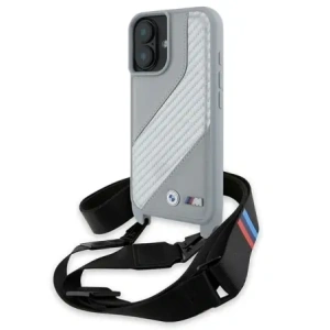 Hurtownia GSM - Etui BMW BMHCP16S23PSCCG Apple iPhone 16 hardcase M Edition Carbon Stripe & Strap šedý/grey - BMW754 - {ean13} - Hurt