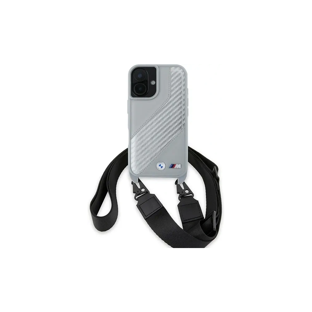 Hurtownia GSM - Etui BMW BMHCP16S23PSCCG Apple iPhone 16 hardcase M Edition Carbon Stripe & Strap šedý/grey - BMW754 - {ean13} - Hurt