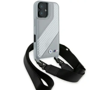 Hurtownia GSM - Etui BMW BMHCP16S23PSCCG Apple iPhone 16 hardcase M Edition Carbon Stripe & Strap szary/grey - BMW754 - {ean13} - Hurt