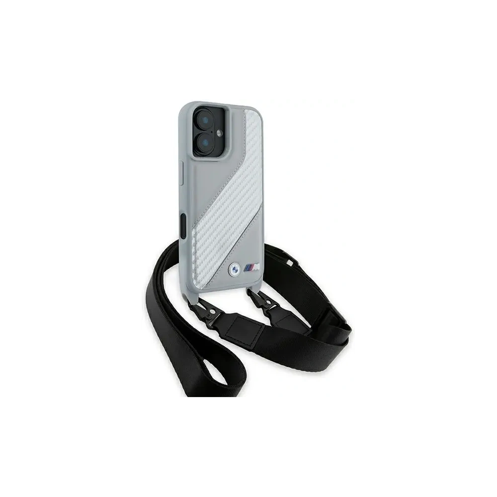 Hurtownia GSM - Etui BMW BMHCP16S23PSCCG Apple iPhone 16 hardcase M Edition Carbon Stripe & Strap šedý/grey - BMW754 - {ean13} - Hurt