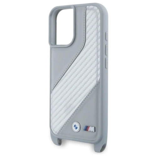 Etui BMW BMHCP16S23PSCCG Apple iPhone 16 hardcase M Edition Carbon Stripe & Strap szary/grey