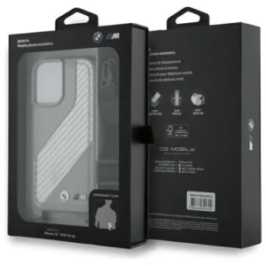 Hurtownia GSM - Etui BMW BMHCP16S23PSCCG Apple iPhone 16 hardcase M Edition Carbon Stripe & Strap szary/grey - BMW754 - {ean13} - Hurt