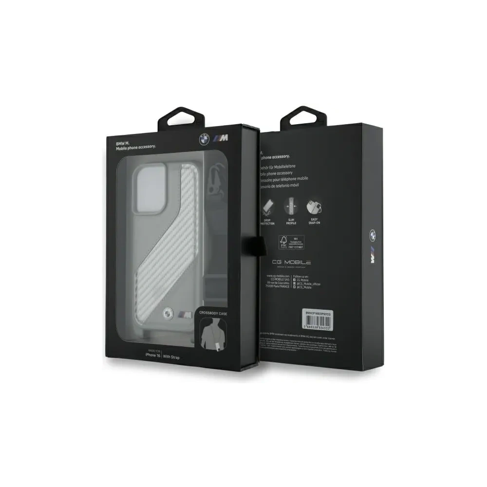 Hurtownia GSM - BMW BMHCP16S23PSCCG Apple iPhone 16 Hardcase M Edition Carbon Stripe & Strap grau - BMW754 - {ean13} - Hurt