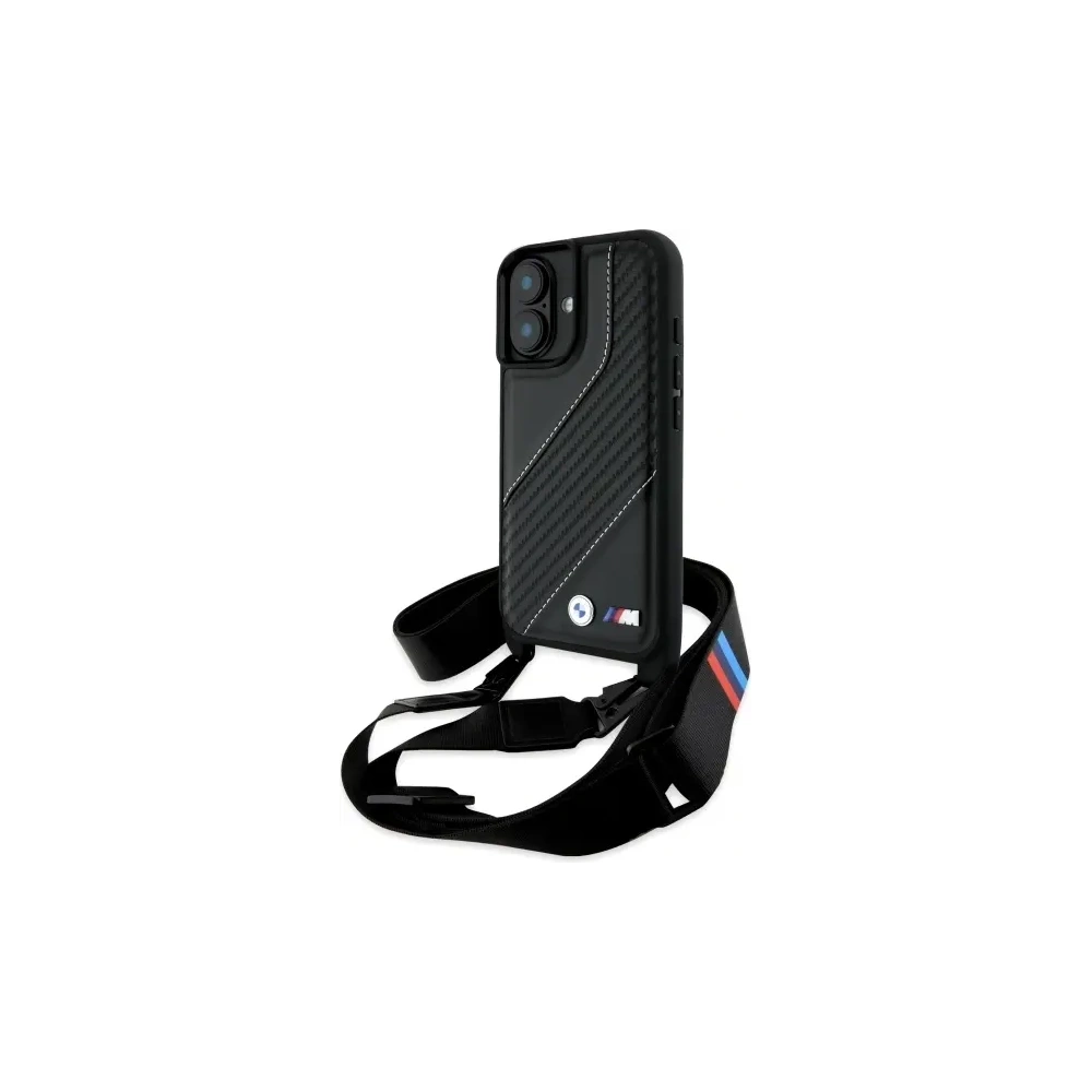 Wholesale BMW BMHCP16S23PSCCK Apple iPhone 16 hardcase M Edition Carbon Stripe & Strap black - BMW755 - {ean13} - Hurt