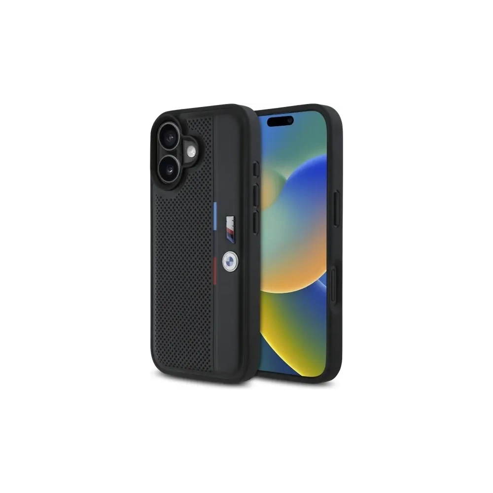 Hurtownia GSM - Etui BMW BMHCP16S23PUPVK Apple iPhone 16 hardcase M Perforated Tricolor Detail Line černý/black - BMW757 - {ean13} - Hurt