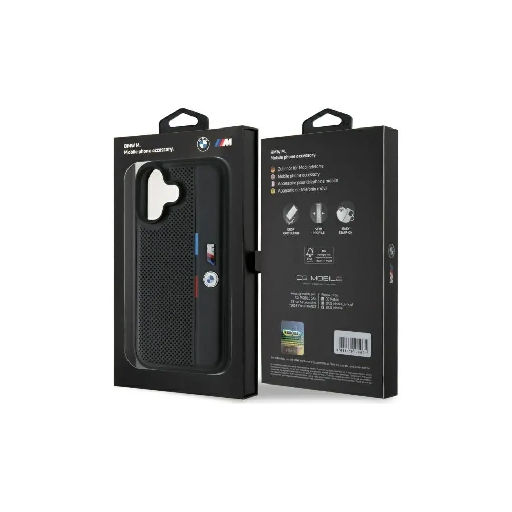 Hurtownia GSM - BMW BMHCP16S23PUPVK Apple iPhone 16 Hardcase M Perforierte Tricolor Detaillinie schwarz - BMW757 - {ean13} - Hurt