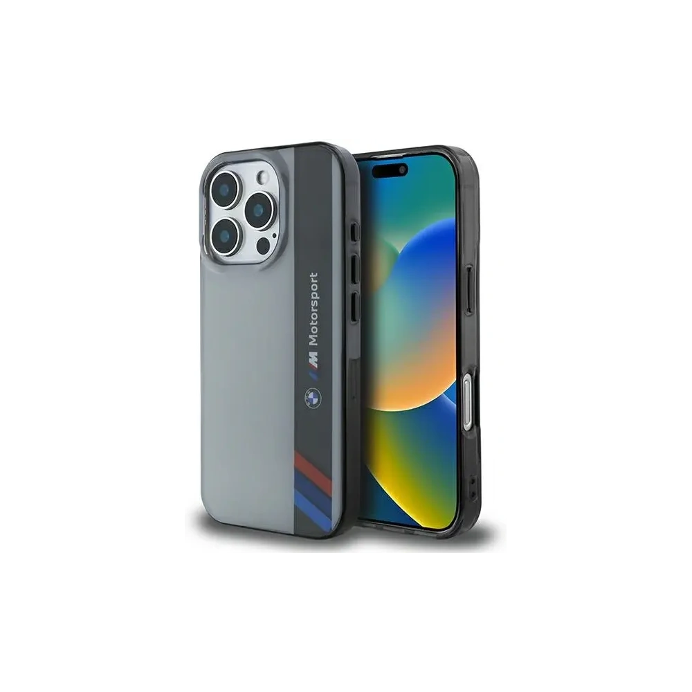 Wholesale BMW BMHCP16X23HTFEG Apple iPhone 16 Pro Max hardcase Motorsport IML Vertical Stripe grey - BMW758 - {ean13} - Hurt