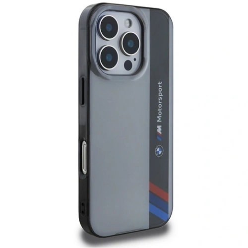 Etui BMW BMHCP16X23HTFEG Apple iPhone 16 Pro Max hardcase Motorsport IML Vertical Stripe szary/grey