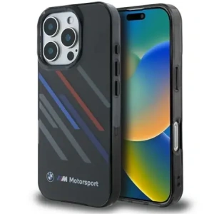 Hurtownia GSM - Etui BMW BMHCP16X23HTRAK Apple iPhone 16 Pro Max hardcase Motorsport IML Random Stripes czarny/black - BMW760 - {ean13} - Hurt