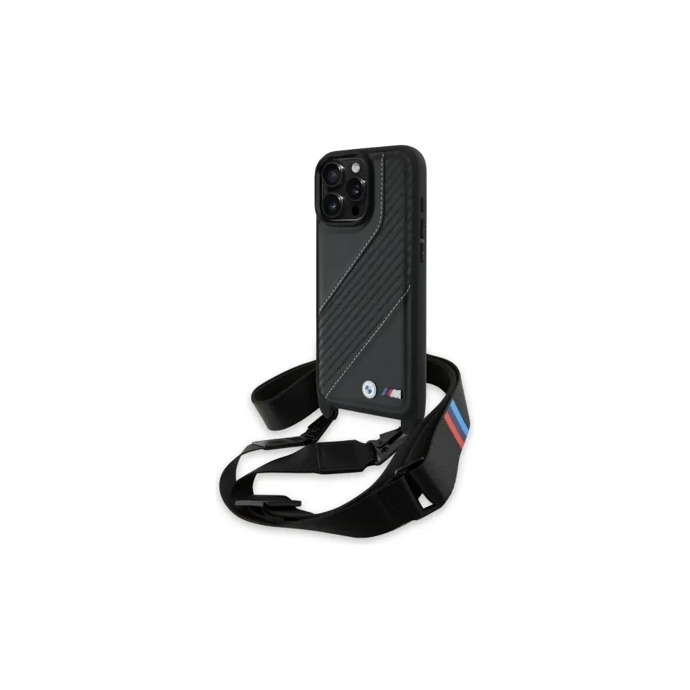 Hurtownia GSM - Etui BMW BMHCP16X23PSCCK Apple iPhone 16 Pro Max hardcase M Edition Carbon Stripe & Strap černý/black - BMW763 - {ean13} - Hurt