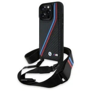Hurtownia GSM - Etui BMW BMHCP16X23PSVTK Apple iPhone 16 Pro Max hardcase M Edition Carbon Tricolor Lines & Strap černý/black - BMW764 - {ean13} - Hurt