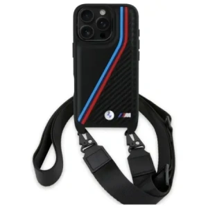 Hurtownia GSM - Etui BMW BMHCP16X23PSVTK Apple iPhone 16 Pro Max hardcase M Edition Carbon Tricolor Lines & Strap černý/black - BMW764 - {ean13} - Hurt