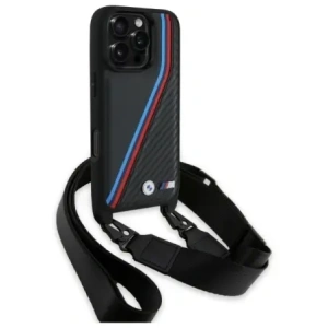 Hurtownia GSM - Etui BMW BMHCP16X23PSVTK Apple iPhone 16 Pro Max hardcase M Edition Carbon Tricolor Lines & Strap czarny/black - BMW764 - {ean13} - Hurt