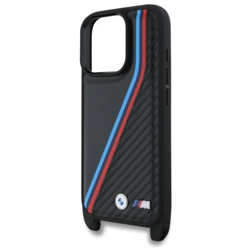 Etui BMW BMHCP16X23PSVTK Apple iPhone 16 Pro Max hardcase M Edition Carbon Tricolor Lines & Strap czarny/black
