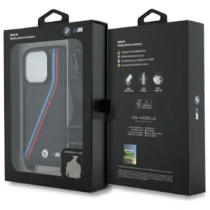 Hurtownia GSM - Etui BMW BMHCP16X23PSVTK Apple iPhone 16 Pro Max hardcase M Edition Carbon Tricolor Lines & Strap czarny/black - BMW764 - {ean13} - Hurt