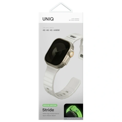 Pasek UNIQ Stride SE Apple Watch 6/7/SE/SE2/8/9/10/Ultra 1/2 44/45/49mm FKM Rubber Strap lume