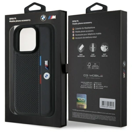 Etui BMW BMHCP16X23PUPVK Apple iPhone 16 Pro Max hardcase M Perforated Tricolor Detail Line czarny/black