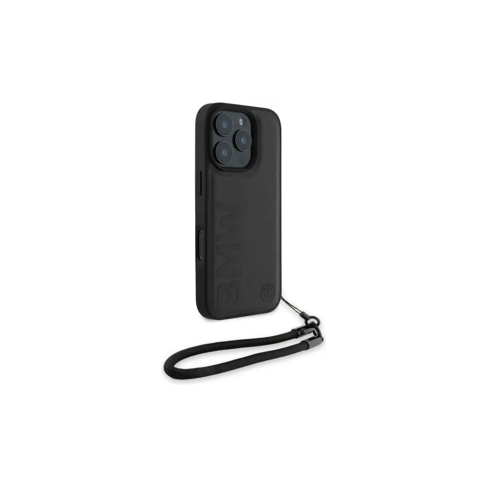 Wholesale BMW BMHCP16X23RMRLK Apple iPhone 16 Pro Max hardcase Signature Leather Wordmark Cord black - BMW768 - {ean13} - Hurt