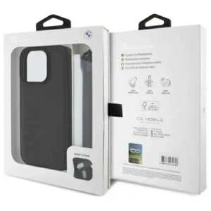 BMW BMHCP16X23RMRLK Apple iPhone 16 Pro Max hardcase Signature Leather Wordmark Cord black