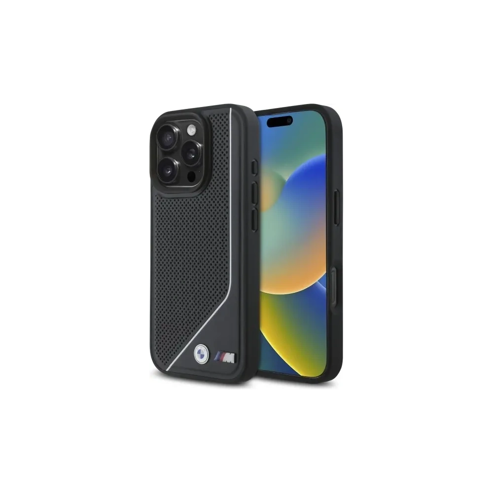 Hurtownia GSM - Etui BMW BMHMP16L23PUCPK Apple iPhone 16 Pro hardcase M Perforated Twisted Line MagSafe černý/black - BMW773 - {ean13} - Hurt