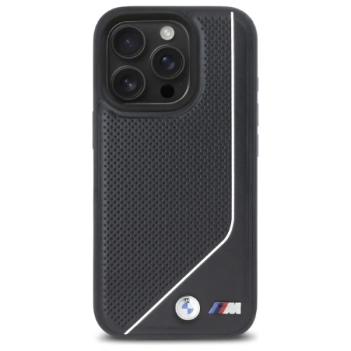 Etui BMW BMHMP16L23PUCPK Apple iPhone 16 Pro hardcase M Perforated Twisted Line MagSafe czarny/black