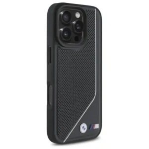 BMW BMHMP16L23PUCPK Apple iPhone 16 Pro hardcase M Perforated Twisted Line MagSafe negru