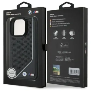 BMW BMHMP16L23PUCPK Apple iPhone 16 Pro hardcase M Perforated Twisted Line MagSafe negru