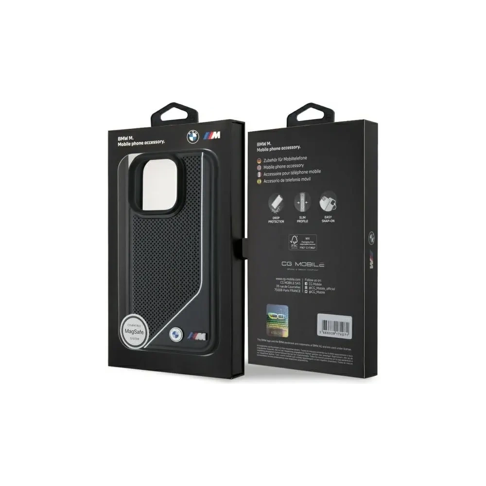 Hurtownia GSM - Etui BMW BMHMP16L23PUCPK Apple iPhone 16 Pro hardcase M Perforated Twisted Line MagSafe černý/black - BMW773 - {ean13} - Hurt