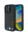 Etui BMW BMHMP16L23PUDTK Apple iPhone 16 Pro hardcase M Carbon Tricolor Line MagSafe černý/black