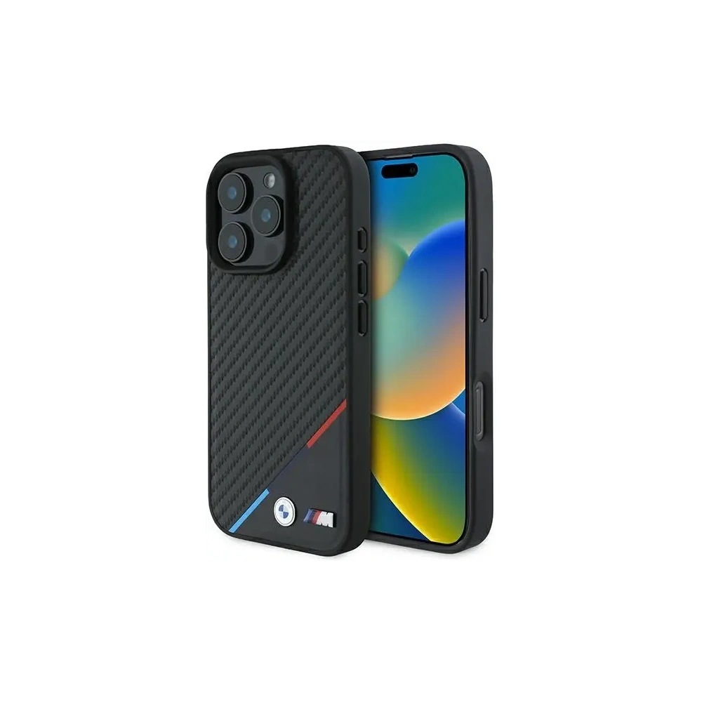 Hurtownia GSM - Etui BMW BMHMP16L23PUDTK Apple iPhone 16 Pro hardcase M Carbon Tricolor Line MagSafe černý/black - BMW774 - {ean13} - Hurt