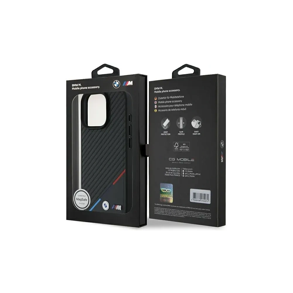 Hurtownia GSM - Etui BMW BMHMP16L23PUDTK Apple iPhone 16 Pro hardcase M Carbon Tricolor Line MagSafe černý/black - BMW774 - {ean13} - Hurt